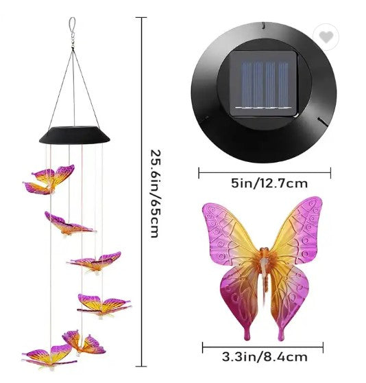 Solar Powered Butterfly Wind Chime Light - Experience True Serenity