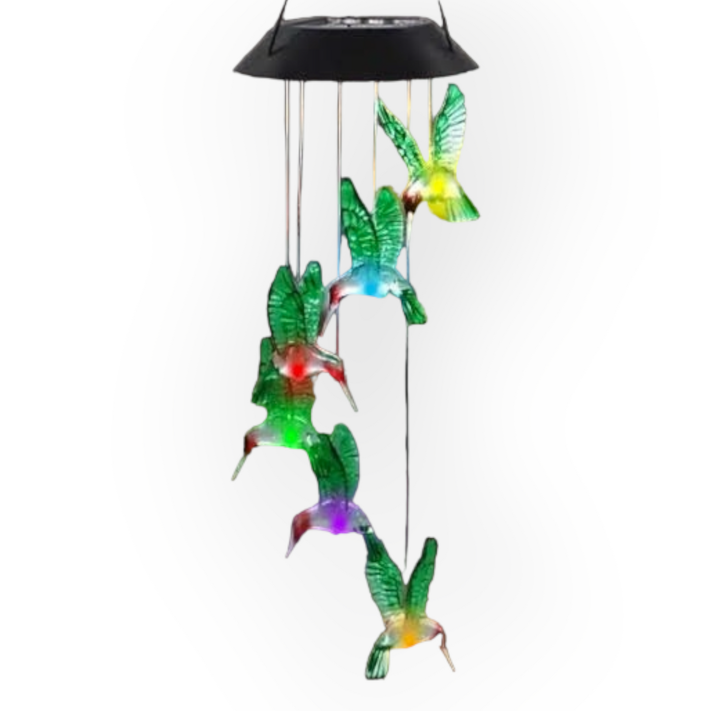 Solar Powered Lighted Hummingbird Wind Chime