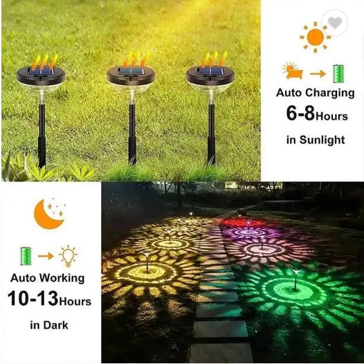 Solar Powered Path Lights Multicolor RGB - 2 Pack